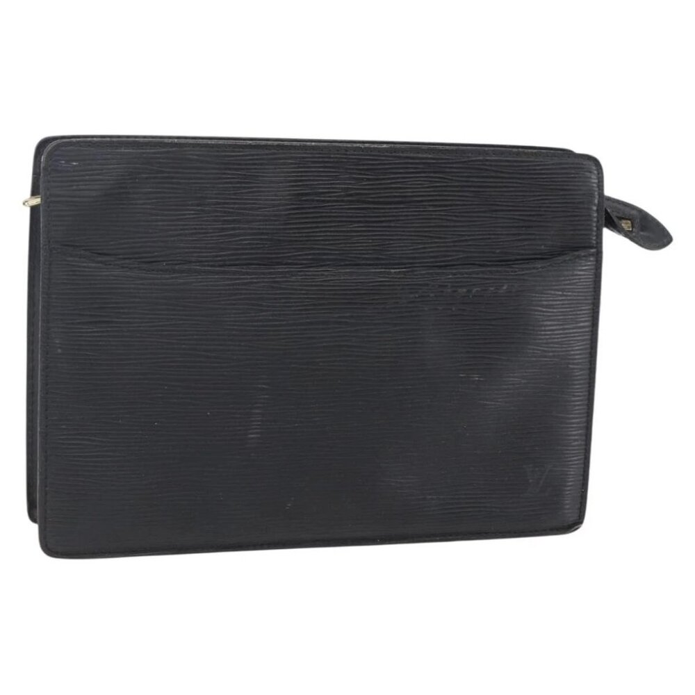 LOUIS VUITTON Epi Pochette Homme Clutch Bag Black